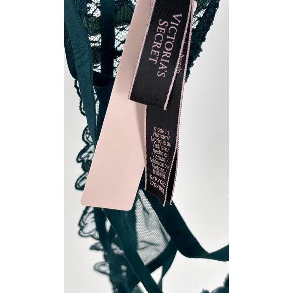 Victorias Secret Velvet Floral Unlined Strappy Crotchless Teddy Womens Small New - Picture 11 of 11